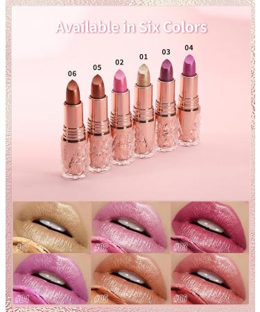 Shimmer Lipstick for Women - Long Lasting Metallic 3D Shine Hydrating Diamond Nude Glitter Lip Balm & Glossy High Impact Color - Nonstick Full-Coverage Makeup - Buy Online on GoSupps.com