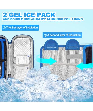 Bjabtan Insulin Pen Carrying Case & Cooler Travel Organizer - Black | Diabetic Supplies Medical Bag with Ice Packs - Buy Online on GoSupps.com