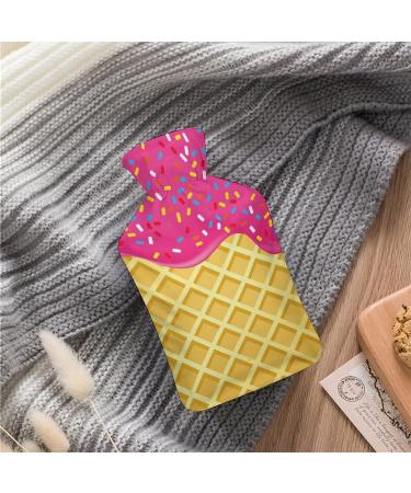 Strawberry Ice Cream Hot Water Bottle with Lid - Pain Relief & Foot Warmer | Rubber Hot Water Bag for Cold Therapy - Buy Online on GoSupps.com