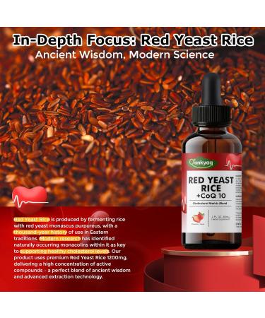 Q'ankyaq Red Yeast Rice with CoQ10 Liquid Drops 1200mg Red Rice Yeast Extract for Cholesterol Health CoQ10 200mg for Heart Support with Omega-3 Citrus Bioflavonoids & Bromelain 2 FL OZ - Buy Online on GoSupps.com