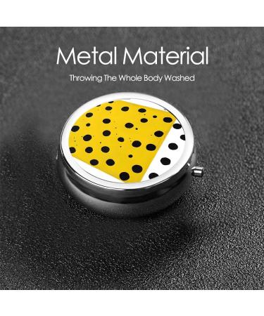 Mustard Yellow & Black Round Pill Box | 3 Compartment Portable Travel Organizer for Vitamins & Medications - Buy Online on GoSupps.com