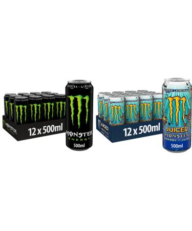Monster Energy Drinks 12 Pack 500ml (12 Cans Original & 12 Cans Aussie Lemonade) - By Shop 4 Less