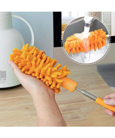 FCSHFC Chenille Feather Duster Anti-Static Dusters for Cleaning Extendable Bendable Washable Mini Dusters for Car Computer Fan Furniture(Orange) - Buy Online on GoSupps.com