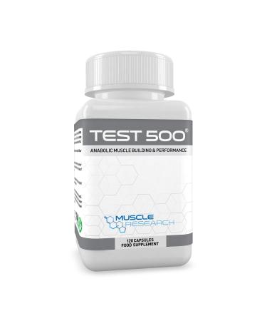Muscle Research Test 500-120 Capsules - High Dose - Bodybuilding Supplement - Maca Root D-Aspartic Acid Fenugreek Zinc & Magnesium - Buy Online on GoSupps.com