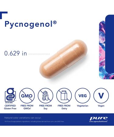 Pure Encapsulations Pycnogenol 100mg Capsules - Vascular Health and Antioxidant Support - 60 Count - Buy Online on GoSupps.com