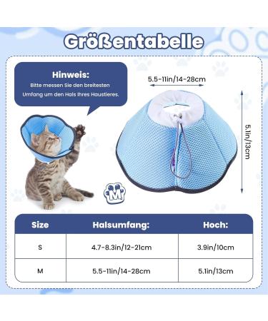 Xialvyu Foldable Protective Cat Collar - Adjustable Soft Blue Recovery Collar for Cats & Small Dogs After Surgery & Injury - Buy Online on GoSupps.com