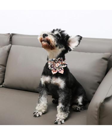 Unique Style Paws Dog Collar with Flower - Adjustable Cotton Plaid Collar for Small Dogs | XS 20.3-30.5 cm | Comfortable & Stylish Floral Neckwear - Buy Online on GoSupps.com