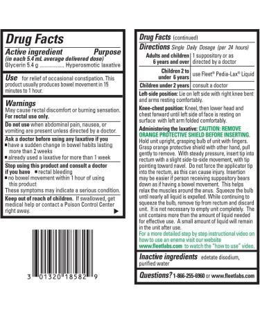 Fleet Liquid Glycerin Suppositories for Adult Constipation 4 Suppositories x 3 Packs - Buy Online on GoSupps.com