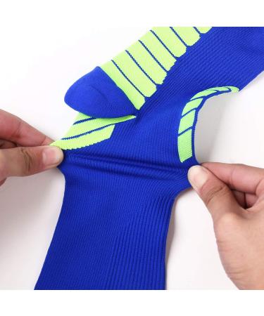 Buy Compression Socks for Men - Copper Stockings 15-20 mmHg Medical Support 3 Pairs XL - Unisex High Knee Highs in Blue Orange Green - Buy Online on GoSupps.com