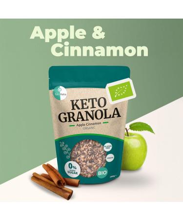 Go-Keto BIO Keto Granola Apple Cinnamon 6x 290g - Keto Muesli for a delicious Keto breakfast with coconut chips - Buy Online on GoSupps.com