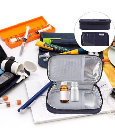 Healifty Insulated Diabetic Insulin Cooler Bag - Portable Organizer for Insulin Pens & Vials - Navy - Buy Online on GoSupps.com