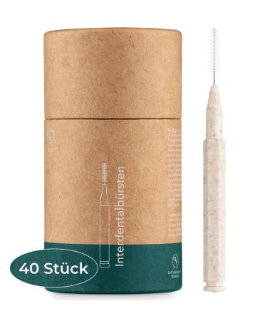 Vigorous 40 pieces. Sustainable interdental brushes - ISO 2 0.5 mm - interdental brush brushes for thorough tooth cleaning gaps - dental brushes - practical space toothbrush ISO size 2 (0.5 mm)
