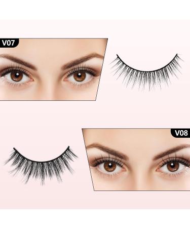 VANREAL Mink Lashes 3D False Eyelashes 5 Pairs Pack - Cat Eye Wispy Look, D Curl Lash Clusters - 10mm Extensions, Fluffy and Natural - V-07 - Buy Online on GoSupps.com
