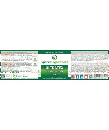 Special Ingredients Ultratex 10kg Gluten-Free Multi-Functional Highly Dispersible Instant Thickening Starch for use in Both Hot and Cold Applications Recyclable Container Ultratex 10 kg (Pack of 1) - Buy Online on GoSupps.com