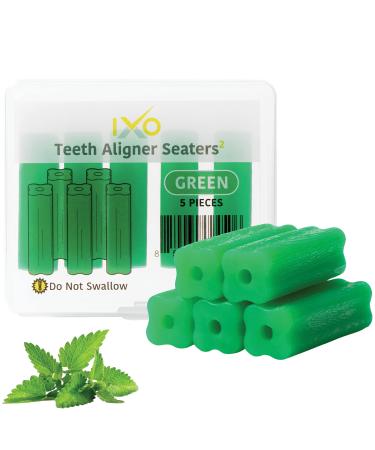 IXO Square Shaped Aligner Chewies for Invisalign Trays Aligner Trays Seater (5 Pack Mint) Mint Scent - 5 Pack (Case)