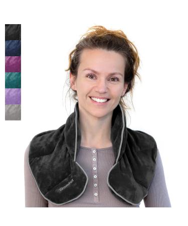 Qomfor Wheat Bags Microwavable Neck and Shoulder - Soothing Wheat Bag Microwavable - Wheat and Lavender - Microwave Heat Pad for Period Pain Relief Back Pain and Stress Relief (Dark Grey) - Buy Online on GoSupps.com