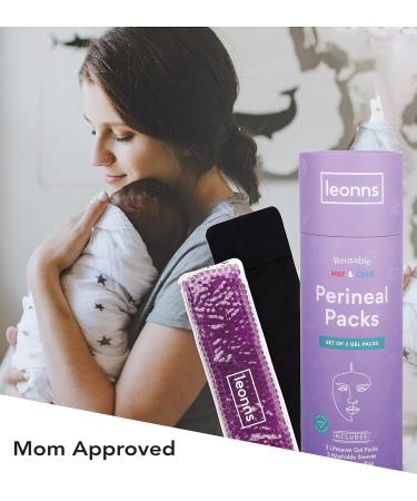 LEONNS Reusable Perineal Ice Packs for Postpartum - 3 Pack with Satin Sleeves - Hot/Cold Relief Pads - Buy Online on GoSupps.com