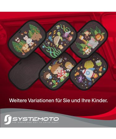 Systemoto Car Sun Protection for Babies - UV Protection (2 Set) | Adorable Animal Motifs for Passenger Cars - Buy Online on GoSupps.com