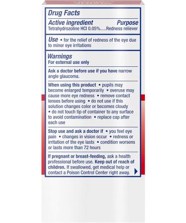 Buy Visine Red Eye Comfort Drops - Fast Relief for Red Eyes | Tetrahydrozoline HCl 0.5 fl. oz (Pack of 2) - International Shipping Available - Buy Online on GoSupps.com