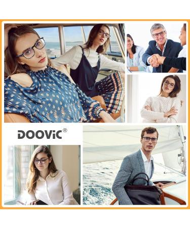 DOOViC Blue Light Filter Reading Glasses | Square Frame Large Lenses Prescription 024 Blue Tortoiseshell | 1.25x Magnification - Shop Internationally! - Buy Online on GoSupps.com