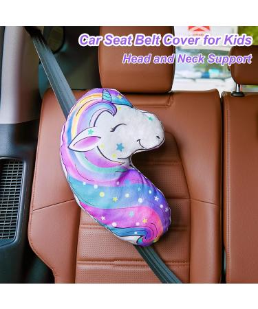 Basumee Unicorn Seat Belt Covers for Kids - Car Seat Head Support & Shoulder Pads in Purple - Buy Online on GoSupps.com