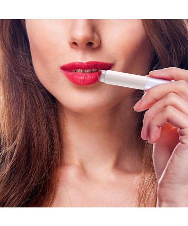 2pcs Silicone Lip Brushes with Storage Box - Portable Reusable Makeup Applicators for Lipstick Lip Balm & Gloss - Soft Angled Head - White - Buy Online on GoSupps.com