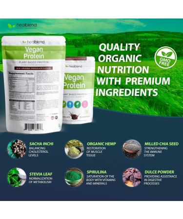 healblend Plant-Based Protein Powder Vegan Dietary Supplement - Gluten-Free Non-GMO Erythritol-Free Soy-Free Dairy-Free Pea Protein for Women and Men - Buy Online on GoSupps.com