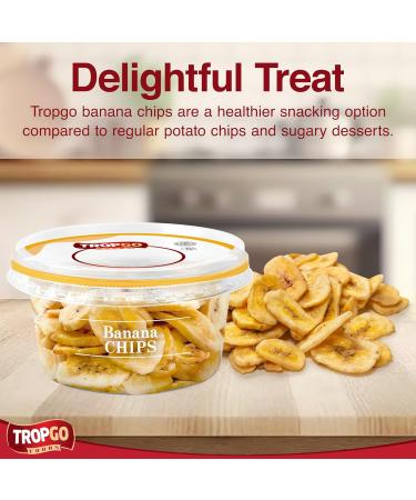 Tropgo Banana Chips 110g - Dried Fruit in Resealable and Recyclable Tub - Quick Energy Boost & Wholesome Trail Mix - Ready-to-Eat Dehydrated Fruit Snacks for Kids and Adults - Buy Online on GoSupps.com