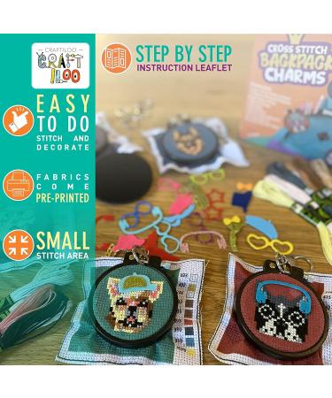 Stamped Cross Stitch Kits for Kids - Beginner Needlepoint & Embroidery Set (Dogs) - Buy Online on GoSupps.com