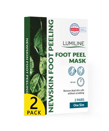 Exfoliating foot peel mask for hard skin feet peeling socks baby feet foot peel foot exfoliant foot treatment for hard skin dermatologically tested 2 pairs (up to size W8/M8.5 EU43) Green