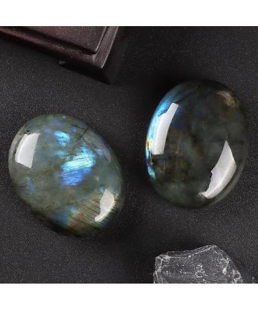 Hxswkk 1.8 Inch Labradorite Thumb Worry Stone - Healing Crystal for Anxiety Relief and Meditation - Buy Online on GoSupps.com