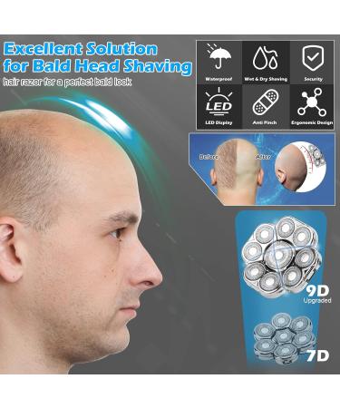 Head Shavers for Men Upgrade 9d Bald Head Shaver 6 in 1 Electric Head Shaver IPX7 Waterproof Wet Dry Cordless Rotary Shaver with Led Display Mens Grooming Kits Beard Clippers Nose Trimmer - Buy Online on GoSupps.com