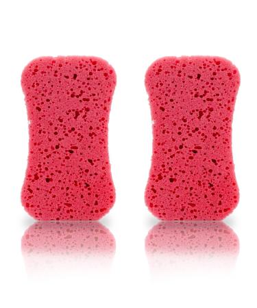 Set of 2 bath sponges massage sponges available in several colours (pink)
