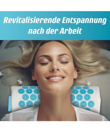 FITLEAP Akupressurmatte Set with Pillow - Massage Mat for Relaxation Muscle Stimulation & Pain Relief - Standard Turquoise - Buy Online on GoSupps.com