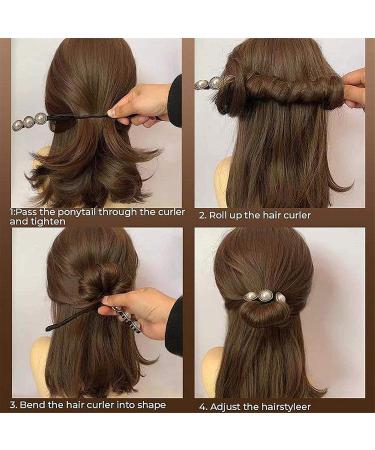 Vintage Pearl Flower Hairpins Set for Ladies and Girls - 4 PCS Lazy Flower & Meatball Head Hairpin Collection - Buy Online on GoSupps.com