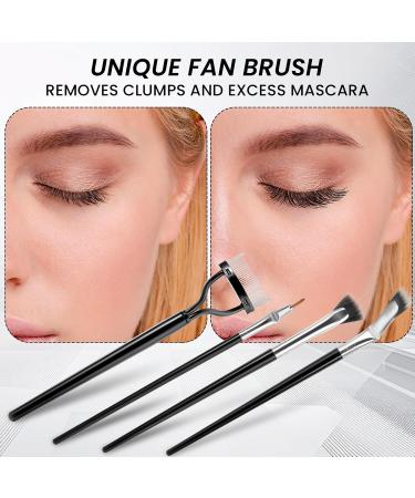 Simarro 4Pcs Eyelash Brush Set - Angle Brush Fan Brush & Eyebrow Applicator for Natural Lash Lift | Portable Makeup Tools for Women & Girls - International Shipping Available - Buy Online on GoSupps.com