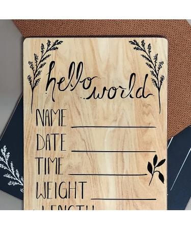 Cute Pink Sloth Newborn Baby Announcement Wood Sign | Cohas Hello World | 5x7 Inches with Black Marker - Buy Online on GoSupps.com