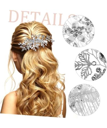 PLAFOPE Rhinestone Tuck Comb Bridesmaid Hair Comb Flower Side Comb Rhinestone Pearl Combs Rhinestone Leaf Hairpin Flower Girl Hair Accessory Leaf Bridal Headpieces Side Combs Rhinestones - Buy Online on GoSupps.com