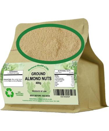 Natural Health 4 Life Ground Almonds 400g in Kraft Pouch (1 Pouch)