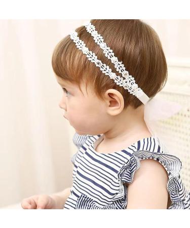 LENTQIUTT Baby Double Lace Elastic Headband - Soft Bow Hairband for Girls | Perfect Hair Accessories for Newborns & Toddlers - International Shipping - Buy Online on GoSupps.com