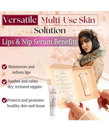Merlena Pink Lip & Nip Serum - Hydrates and Repairs Dry Peeling Lips and Nipples Adds Collagen for Plumpness Soothes Flaky Skin Organic Vitamin C & E Formula 8ml - Buy Online on GoSupps.com