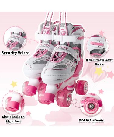 JeeFree Adjustable Roller Skates for Girls Boys - Full Light Up Wheels - Toddler to Beginner Kids - Purple Pink Blue - Small Size - Buy Online on GoSupps.com