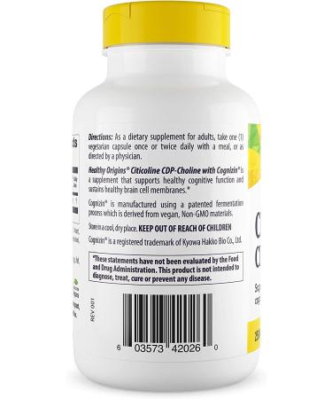 Healthy Origins Cognizin Citicoline 250 mg - 150 Count | Boost Brain Health & Focus - Buy Online on GoSupps.com