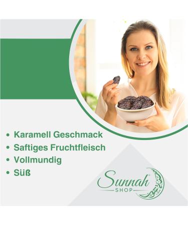 Sunnah Shop jumbo Medjool Palestine dates 300g Medjoul dates Delight | Fresh Harvest Sweet Honey | Unique Caramel Taste | 100% Natural | No Additives | Vegan - Buy Online on GoSupps.com