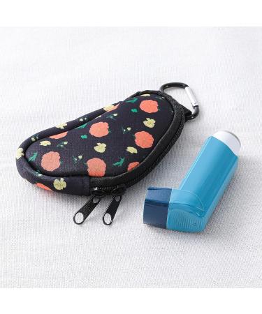Neoprene Asthma Inhaler Holder Travel Bag - Fits L-Shaped Inhaler - Flower Design - Inhaler Not Included - Buy Online on GoSupps.com