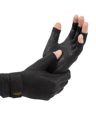 Copper Fit ICE Compression Gloves Infused with Menthol for Maximum Recovery, Black, Large/X-Large