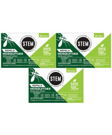 Stem Repels Mosquitoes: Mosquito Repellent Wipes with Botanical Extracts 30 Count