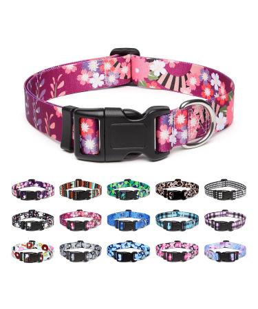 Mercano dog collar adjustable soft nylon comfort & robust patterned dog collar for small medium -sized dog puppies cats (s colorful flowers) s Colorful flowers - Buy Online on GoSupps.com