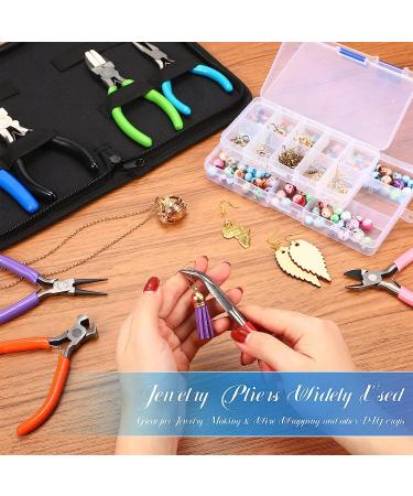 8 Pcs Jewelry Making Pliers Tool Kit for DIY | Needle Nose, Round Nose, Wire Cutters, Crimping Pliers, Bent Nose, End Nippers, Bail Making, Nylon Pliers - Multicolor - Buy Online on GoSupps.com
