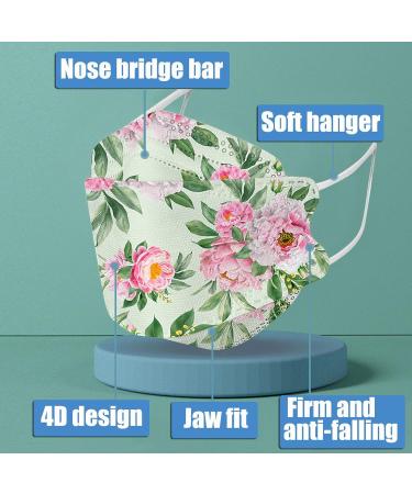 JINGYUA 10-Pack Floral Adult Face Masks - 4-Ply Comfort & Protection for Men & Women - Buy Online on GoSupps.com